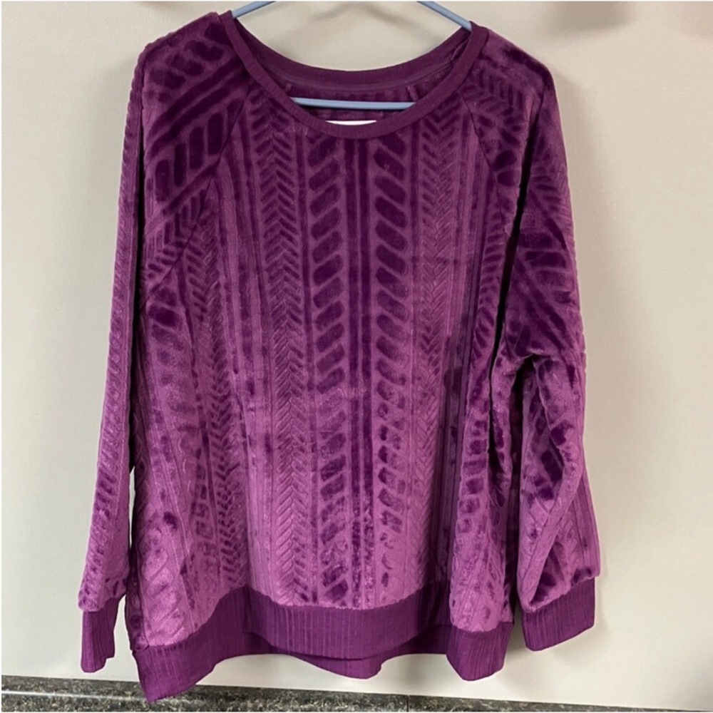 cuddl duds purple super soft shirt 1X Petite